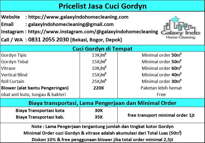 jasa cuci gorden termurah
