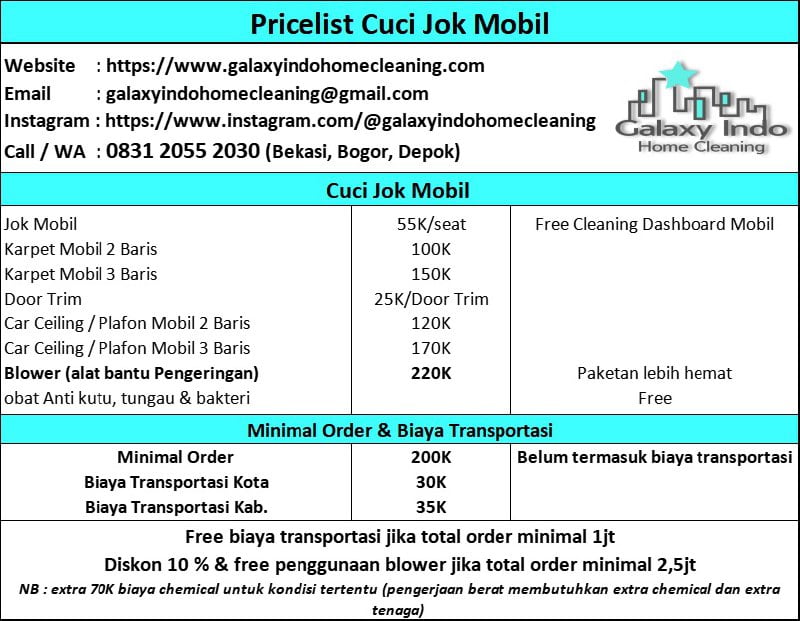 jasa cuci jok mobil